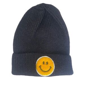 Black Smiley Face Beanie